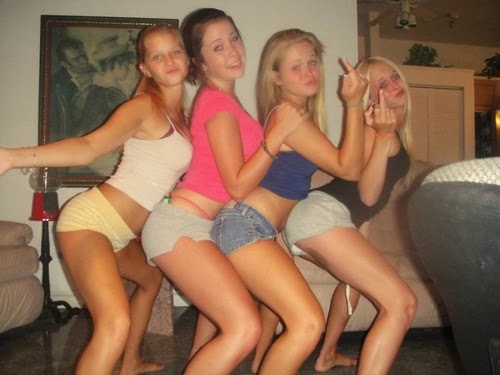 Young teen girls wearing pantyhose